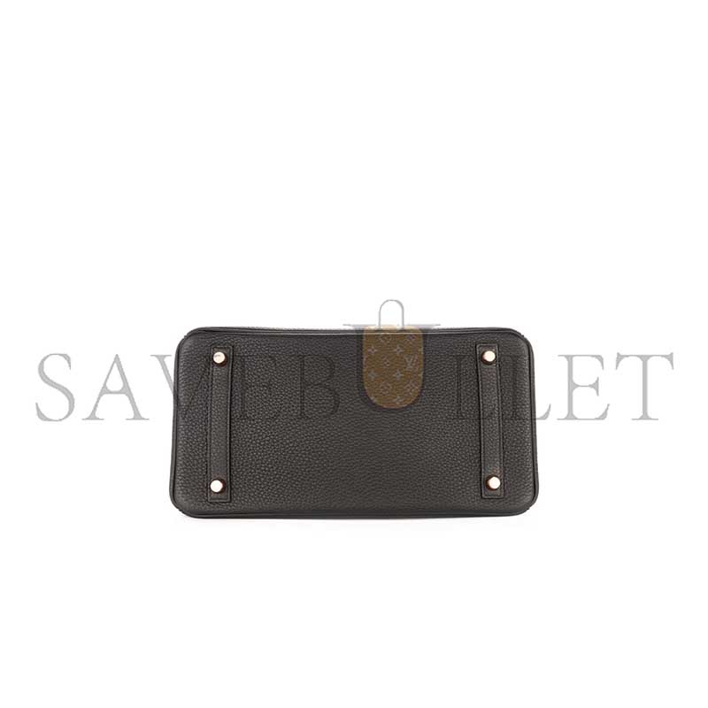 H**mes MASTER BIRKIN 30 TOUCH NOIR BLACK SHINY CROCODILE NILOTICUS TOGO ROSE GOLD HARDWARE (30*23*15cm)